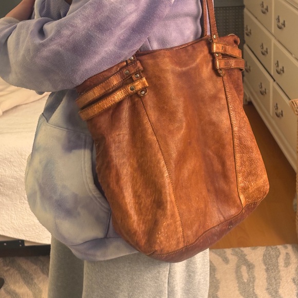 Free people cognac leather tote - Picture 3 of 4
